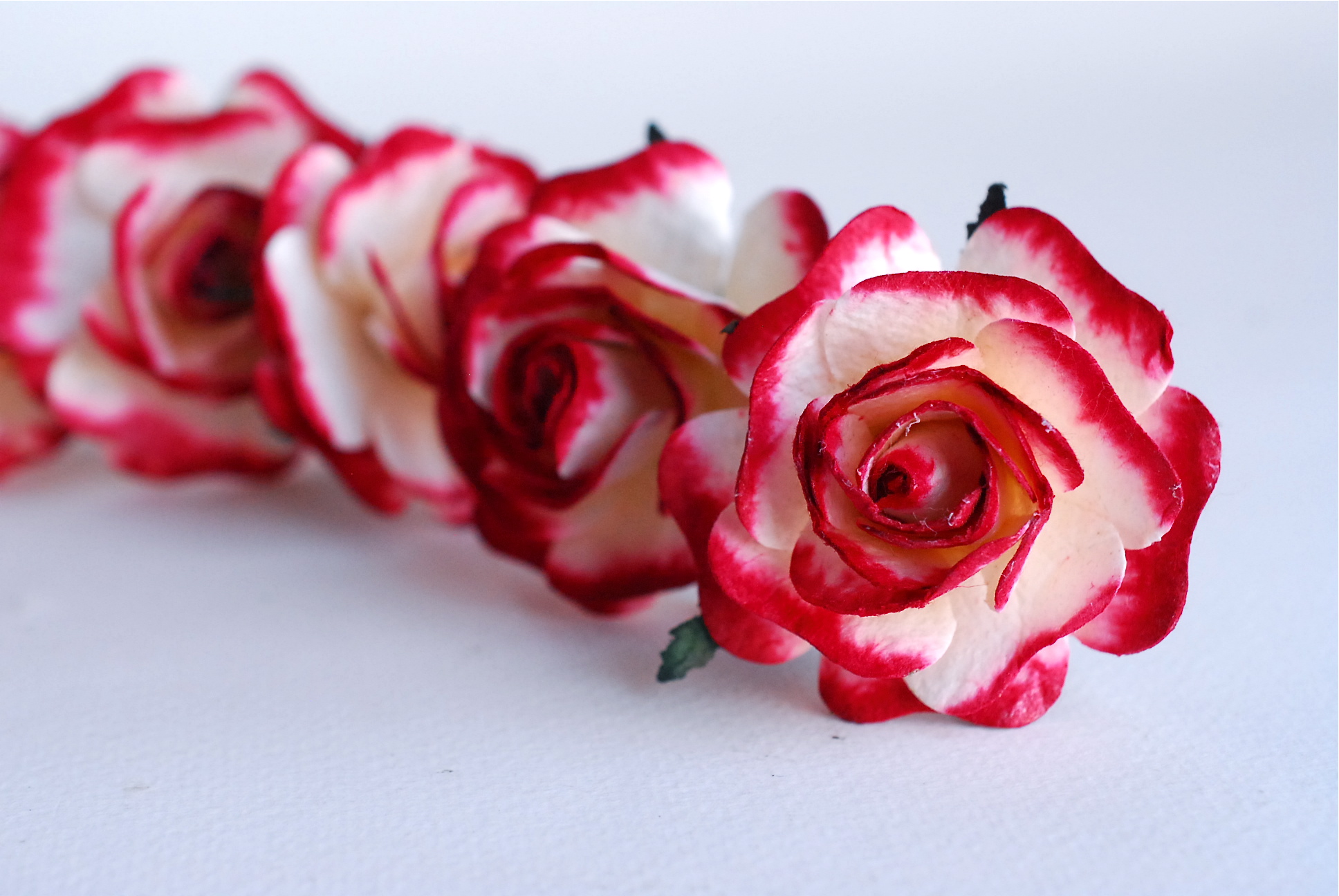 ดอกไม้กระดาษสา, สำหรับของชำร่วย, งานแต่งงาน, ดอกกุหลาบ PUL4-4 N ขนาด 4.5 cm. สีแดงปัด#507 สำเนา