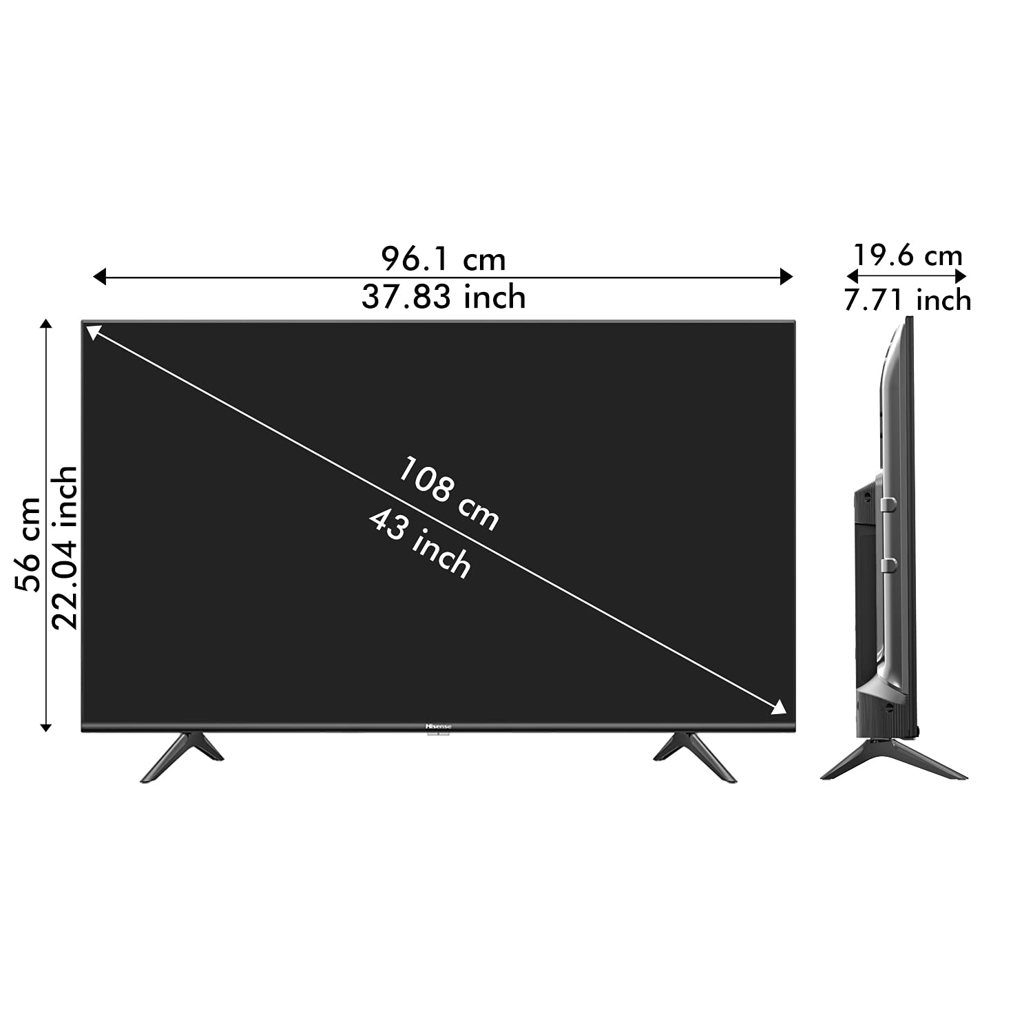 แอลอีดีทีวี 43 นิ้ว HISENSE 4K, Andriod TV 43A6500G (ชลบุรี ส่งฟรี)