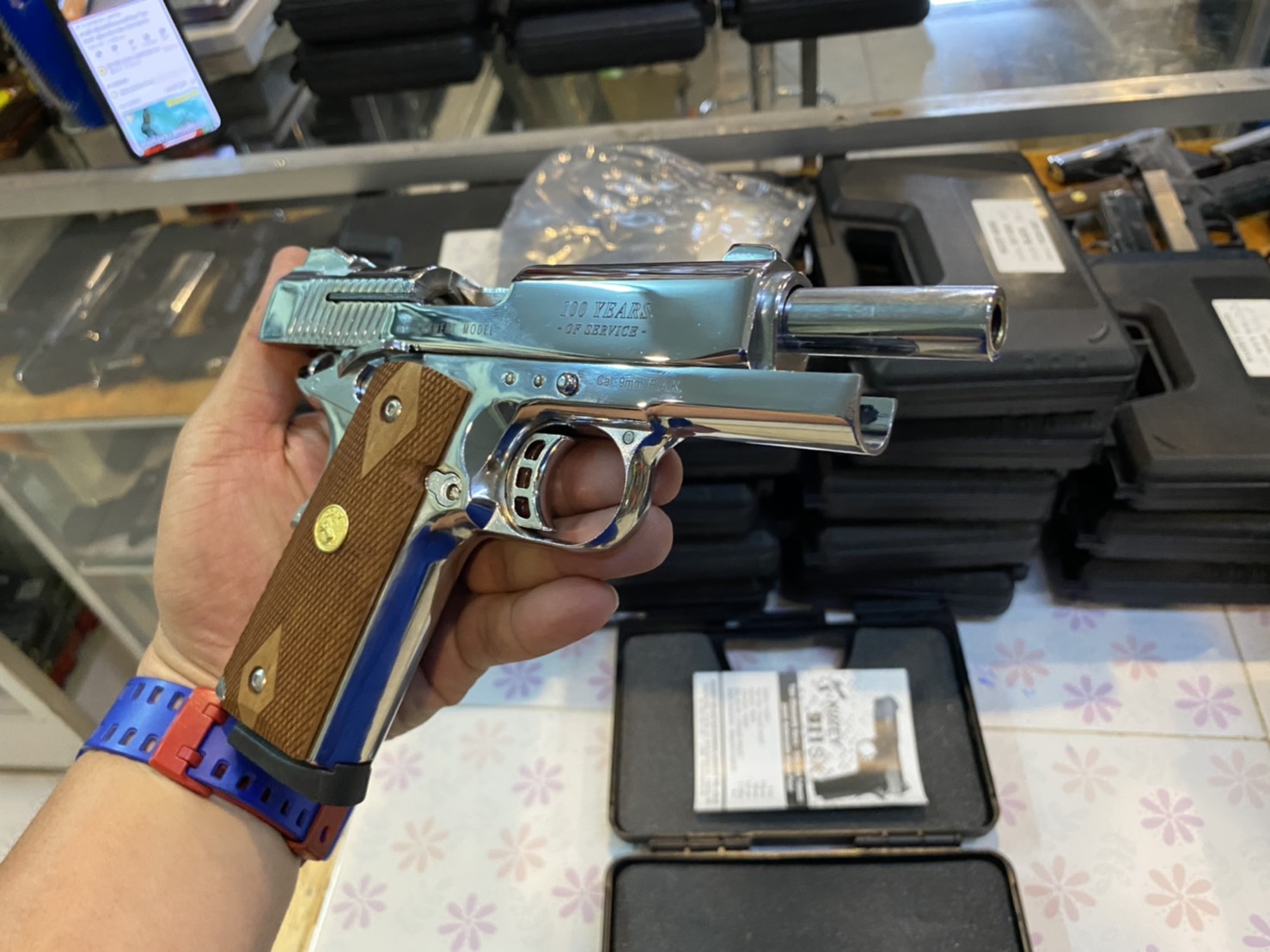 KUZEY M1911 ลาย Government ลำกล้อง 4" เงินเงา