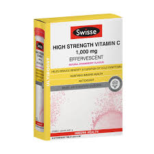 Swisse Ultiboost High Strength Vitamin C 1000mg 60 Effervescent Tablets สวิส อัลตร้าบู๊ท ไฮท์ สะแทรน วิตามินซี 1000 มิลลิกรัม ขนาด 60 เม็ด แบบละลายในน้ำดื่ม