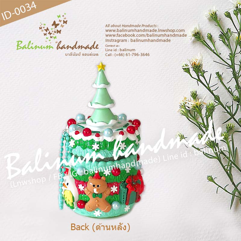 เคสยาดม Xmas DIY โมเดลต้นคริสต์มาสสีเขียว ยาดมสมุนไพรตราหงส์ไทย (กระปุกสีเขียว 40g.) งานเคส DIY โดย บาลีนัมป์แฮนด์เมด เป็นงานเรซิ่นแท้100% เป็นยาดม/ตั้งโชว์ตกแต่งบ้าน/เป็นของสะสม ของขวัญ ของฝาก ของชำร่วย เขียว,แดง,ขาว (Green,Red,White)