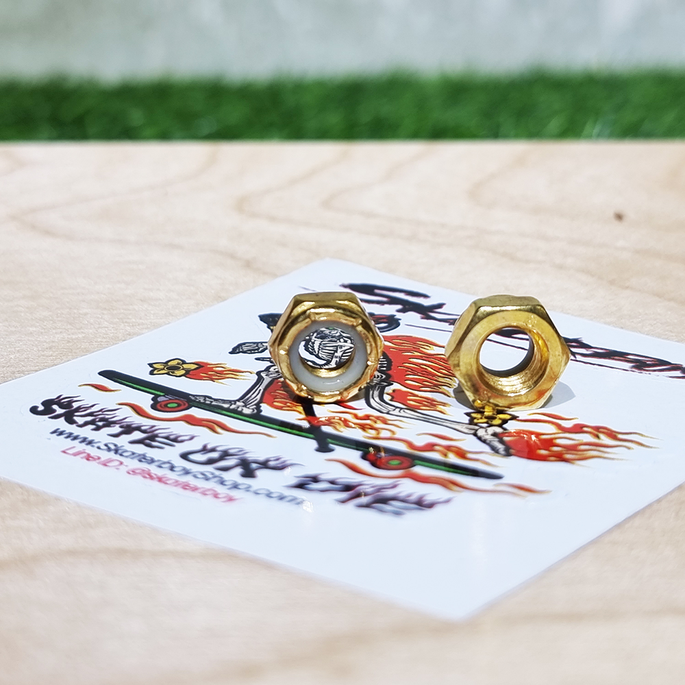 [0318] น็อตยึดล้อสเก็ตบอร์ดติดทรัค ตัวเมียแต่ง ชุบสีโลหะเงา 5สี E-Coating nut carbon steel