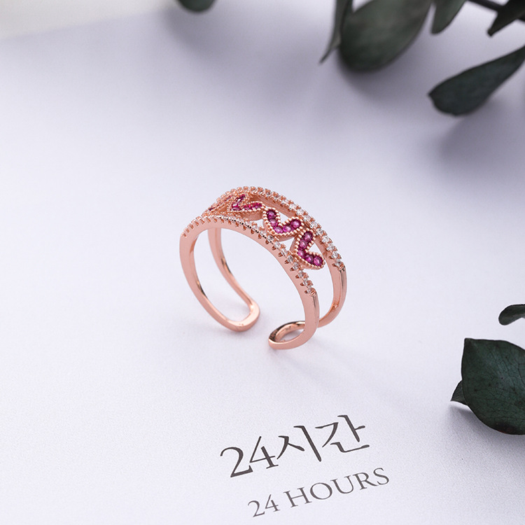แหวนหัวใจ pink heart in summer เครื่องประดับแฟชั่นจากเกาหลีแหวนยอดนิยมแห่งปี
