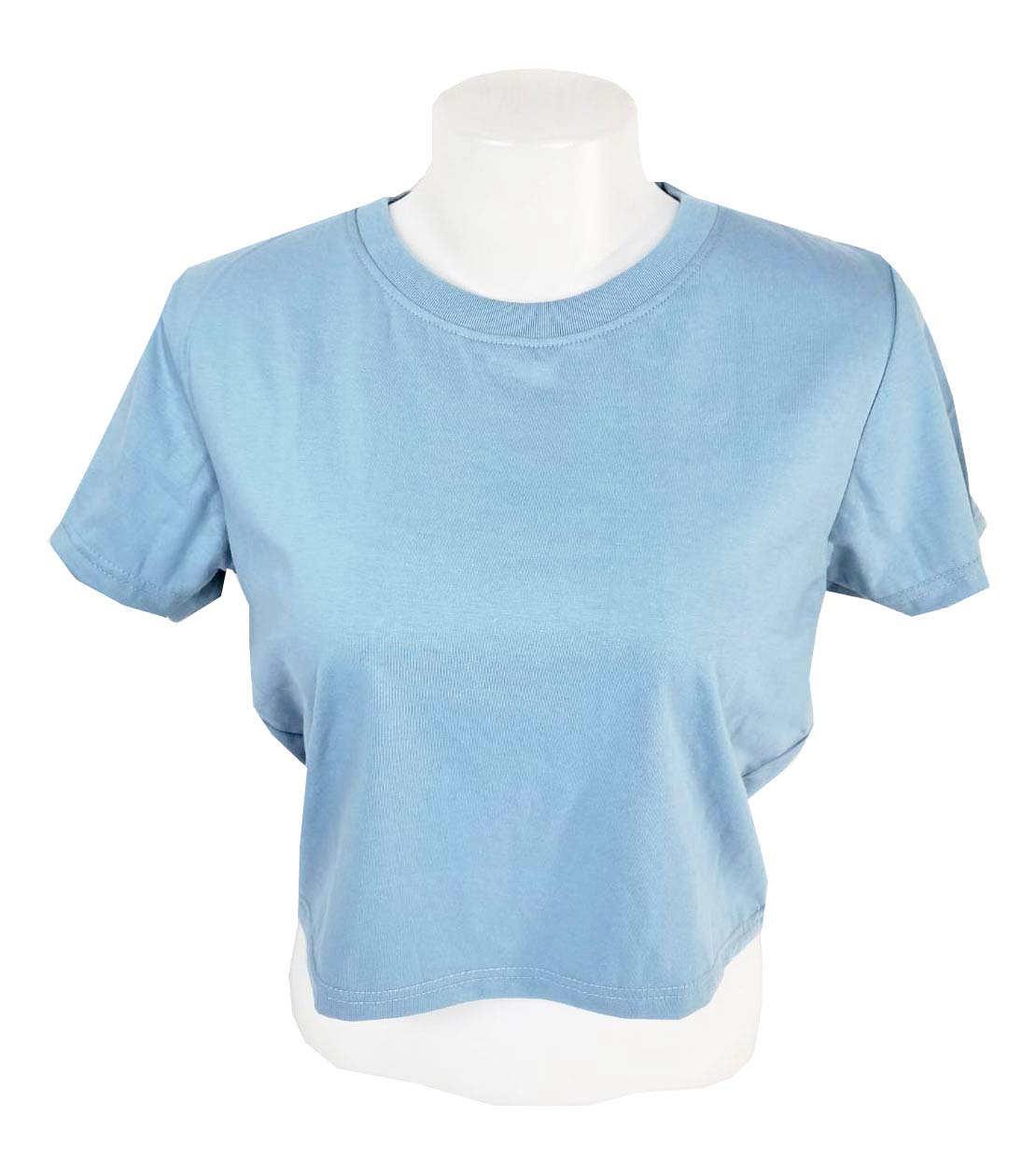 เสื้อยืดทรงครอป สีฟ้าครามเข้ม อเมริกันยีนส์ พร้อมส่ง