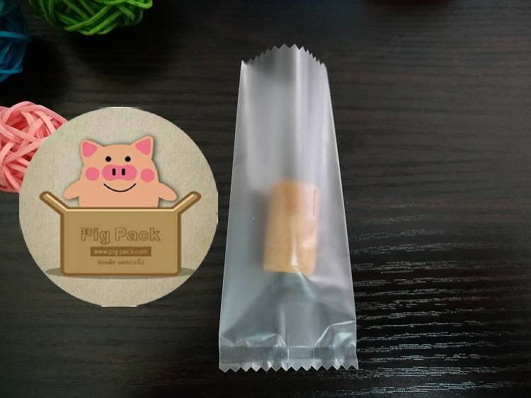 ถุงซองขุ่นซีลกลางขอบหยัก 4x9.5cm :006168