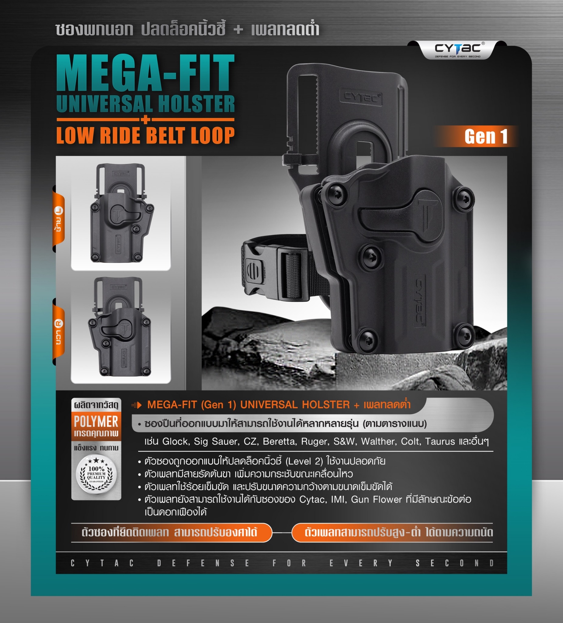 ซอง Megafit + เพลทลดต่ำ Cytac (K950)