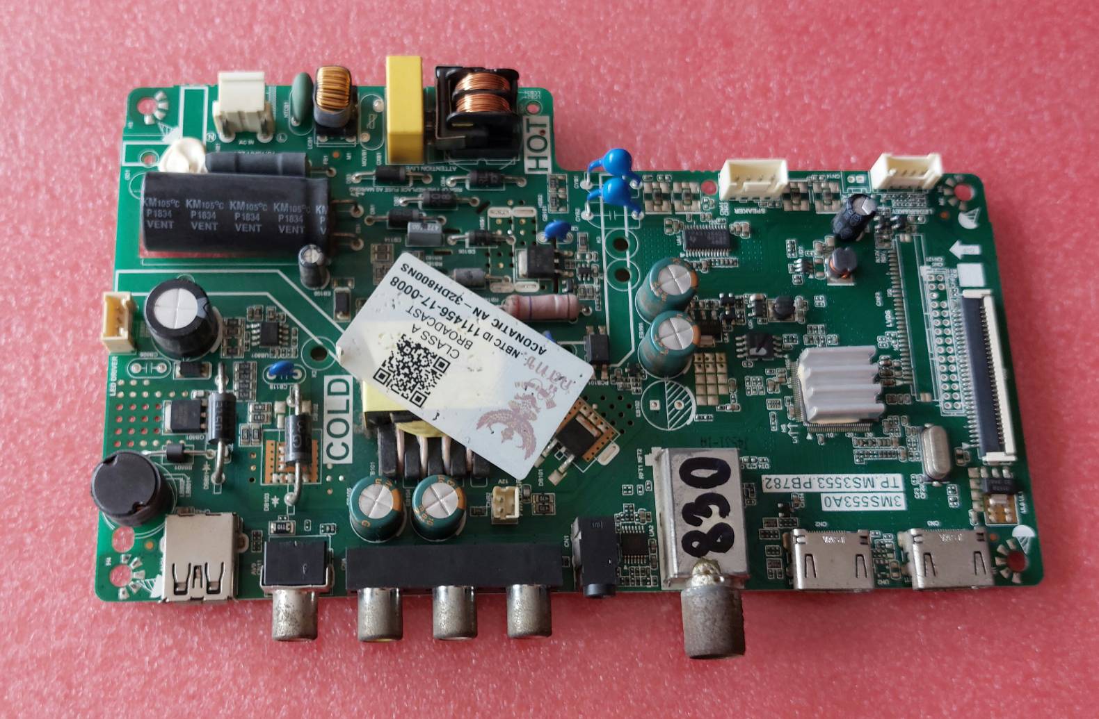 อันที่ 830 ACONATIC AN-32DH800NS ซีสเตร็ม 3MS553A0 TP.MS3553.PB782 ดีเทสแล้ว ขาย 980 บาท