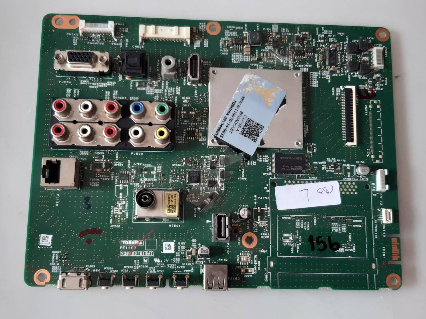 อันที่ 156 TOSHIBA 32L3450VT ซีสเตร็ม V28A001519A1 ดีเทสแล้ว จอL