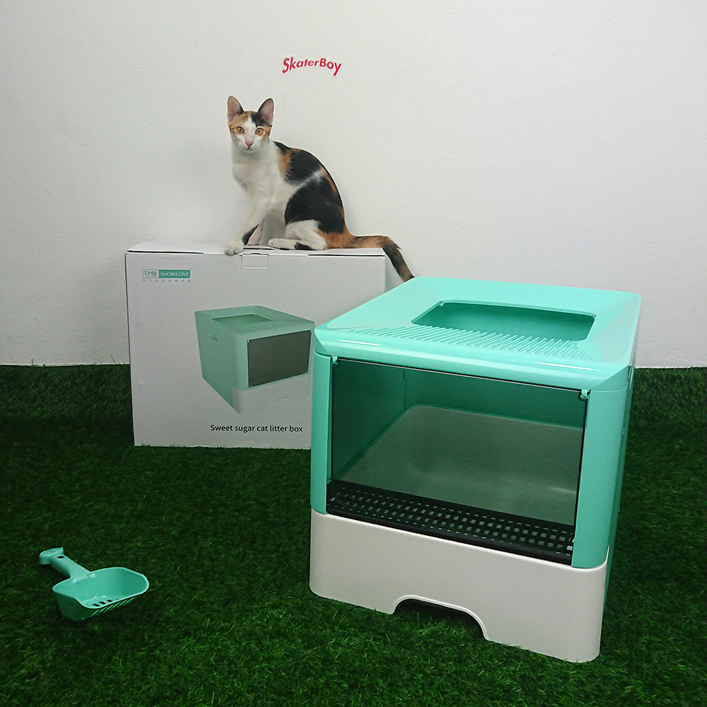 [1100] ห้องน้ำแมว Indoor เก็บกลิ่น พร้อมที่ตัก ถอดประกอบเคลื่อนย้ายได้