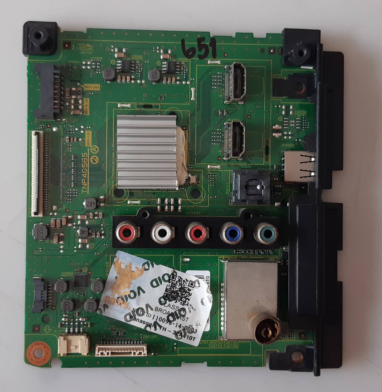 อันที่ 651 Panasonic TH-32A410T ซีสเตร็ม TNP4G565 30PIN ดีเทสแล้ว