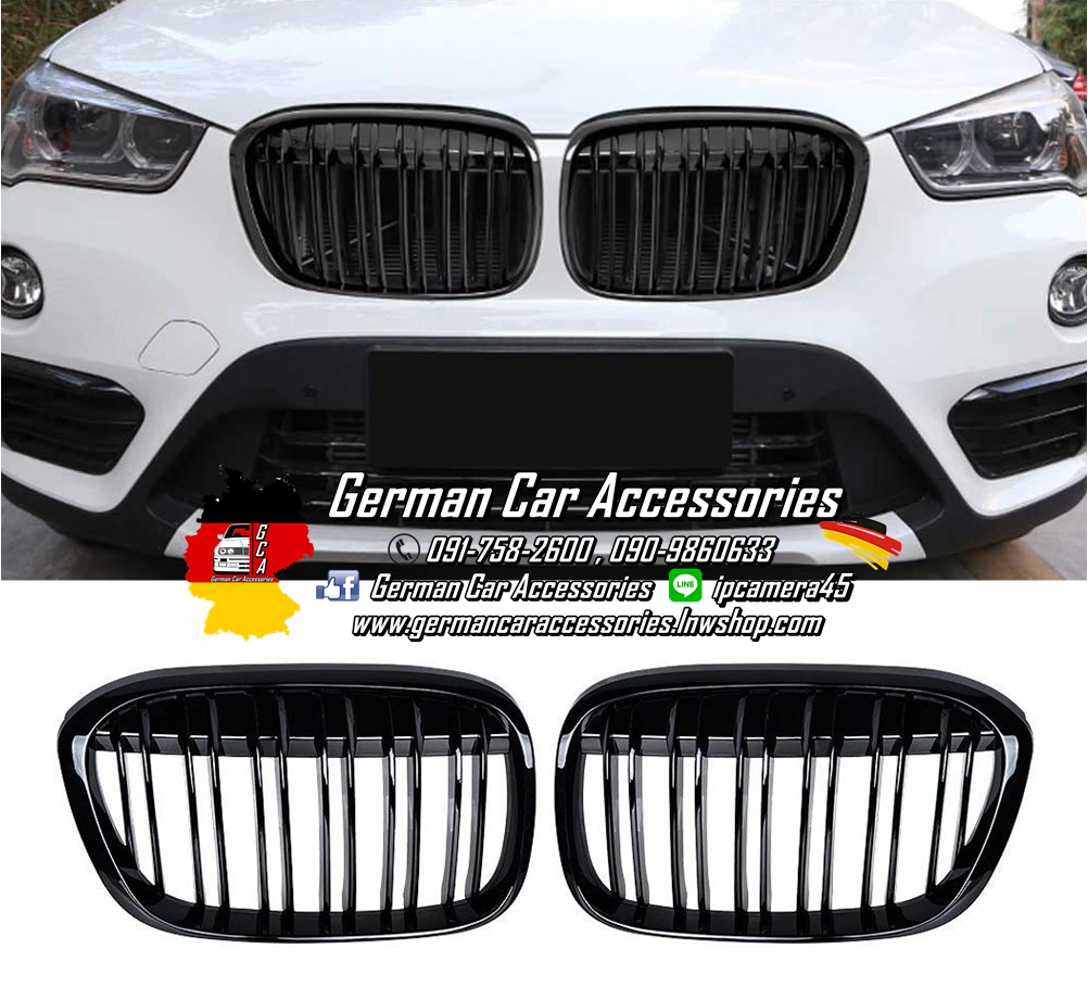 กระจังหน้าซี่คู่ BMW F48 Pre-LCI สีดำเงา