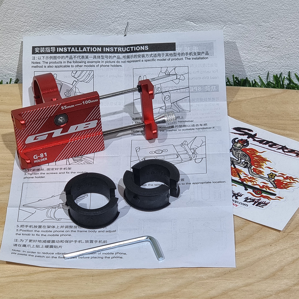 [0901] แท่นวางมือถือ ติดแฮนด์จักรยาน Aluminium ล็อคแน่น 3สี