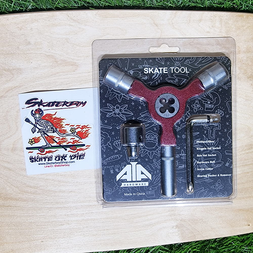 [0320] เครื่องมือสำหรับสเก็ตบอร์ด เหล็กทั้งชิ้นทนมาก ถอดล้อ ถอดบูชชิ่ง ถอดทรัค ถอดลูกปืน Skate Tool