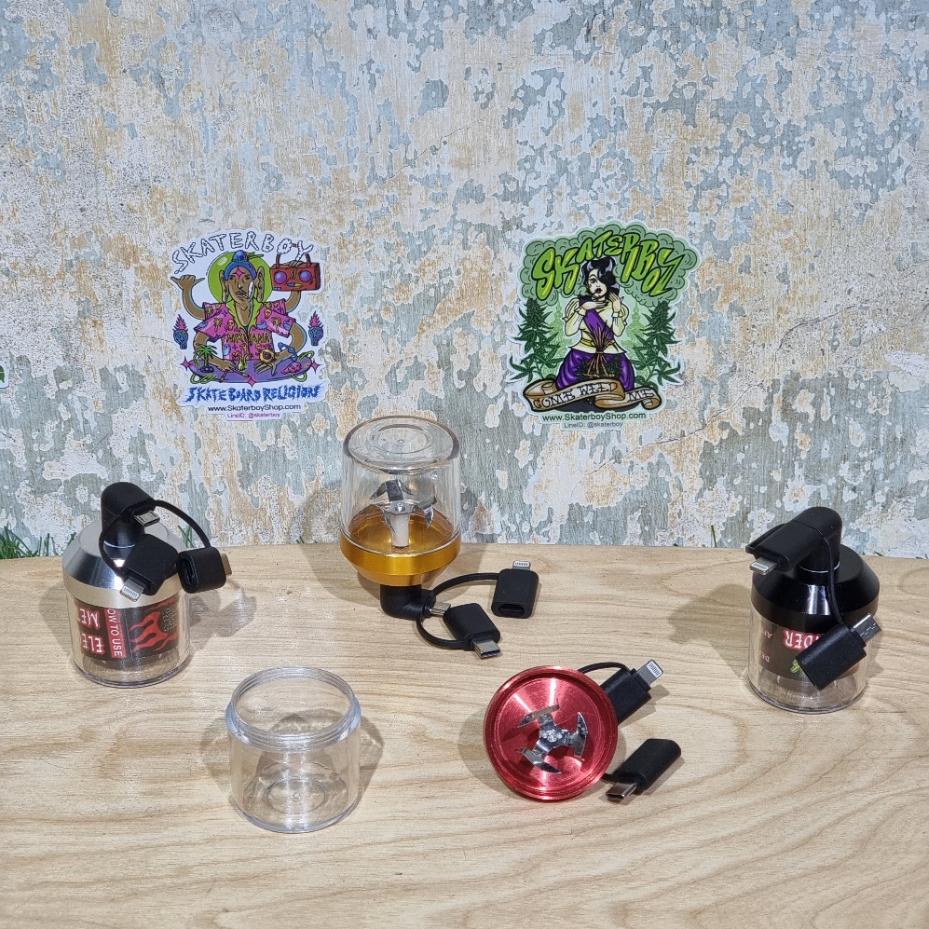 [1002] เครื่องบดสมุนไพร ไฟฟ้า2แบบ smartphone ถ่าน AAA หัว micro USB, USB-C, Iphone