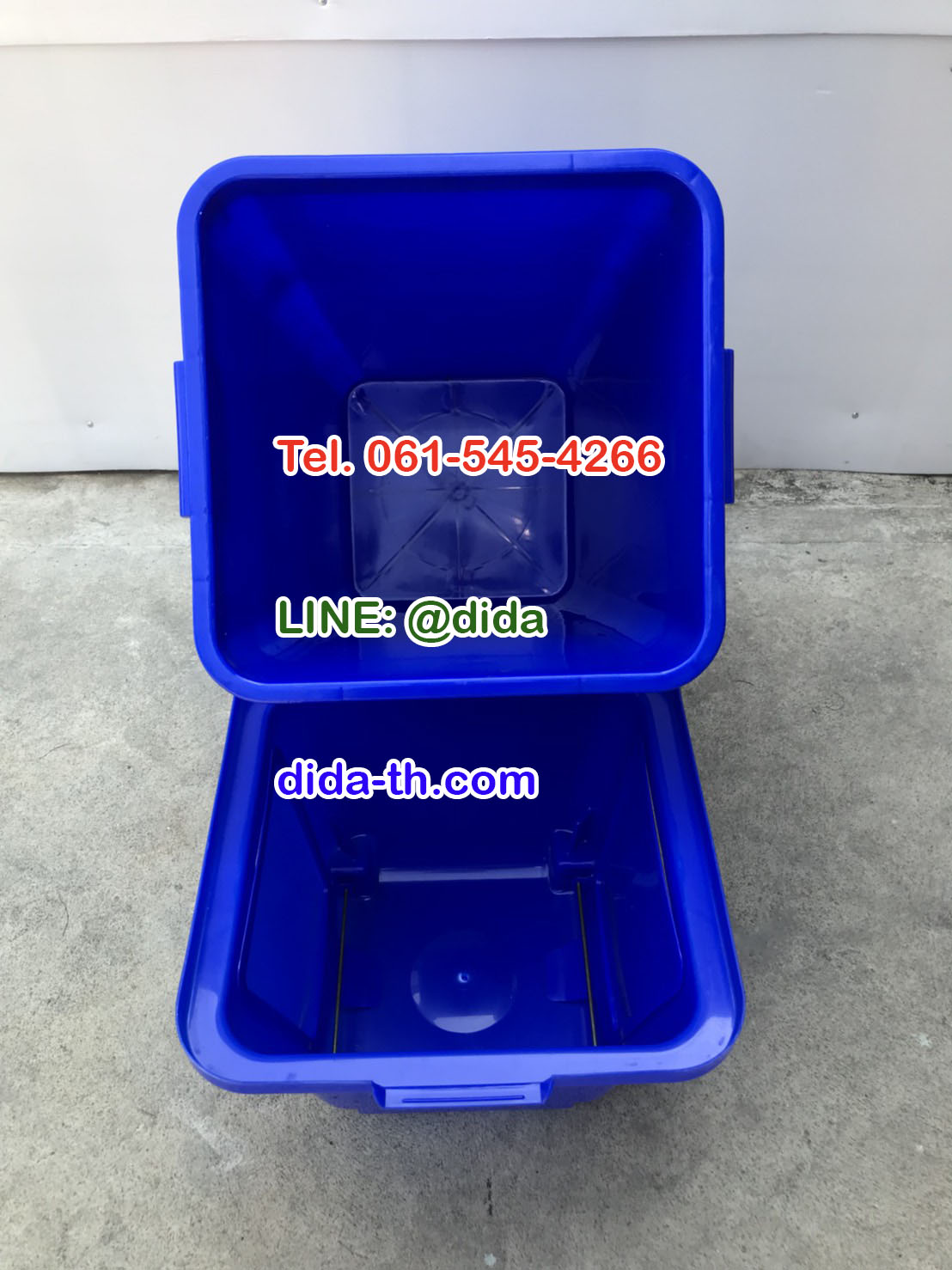 ถังขยะทรงเหลี่ยม120 ลิตร พร้อมฝาครอบทรงสูง