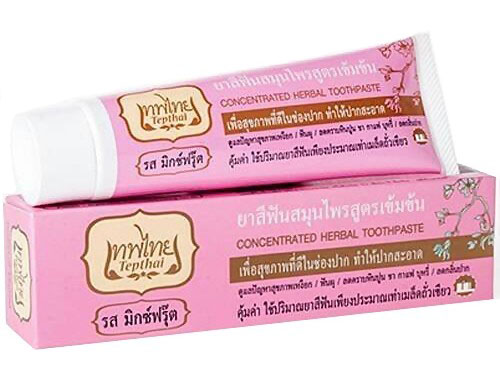 [เทพไทย] ยาสีฟันสมุนไพรสูตรเข้มข้น รสมิกซ์ฟรุ๊ต 70g.