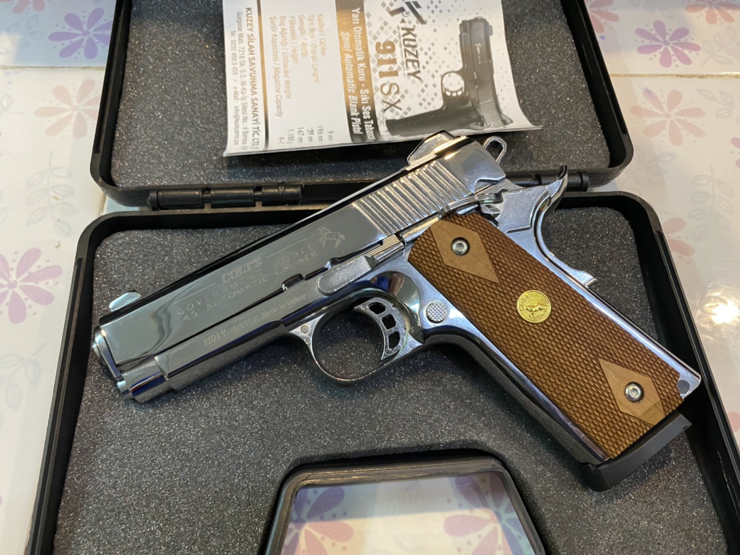 KUZEY M1911 ลาย Government ลำกล้อง 4" เงินเงา