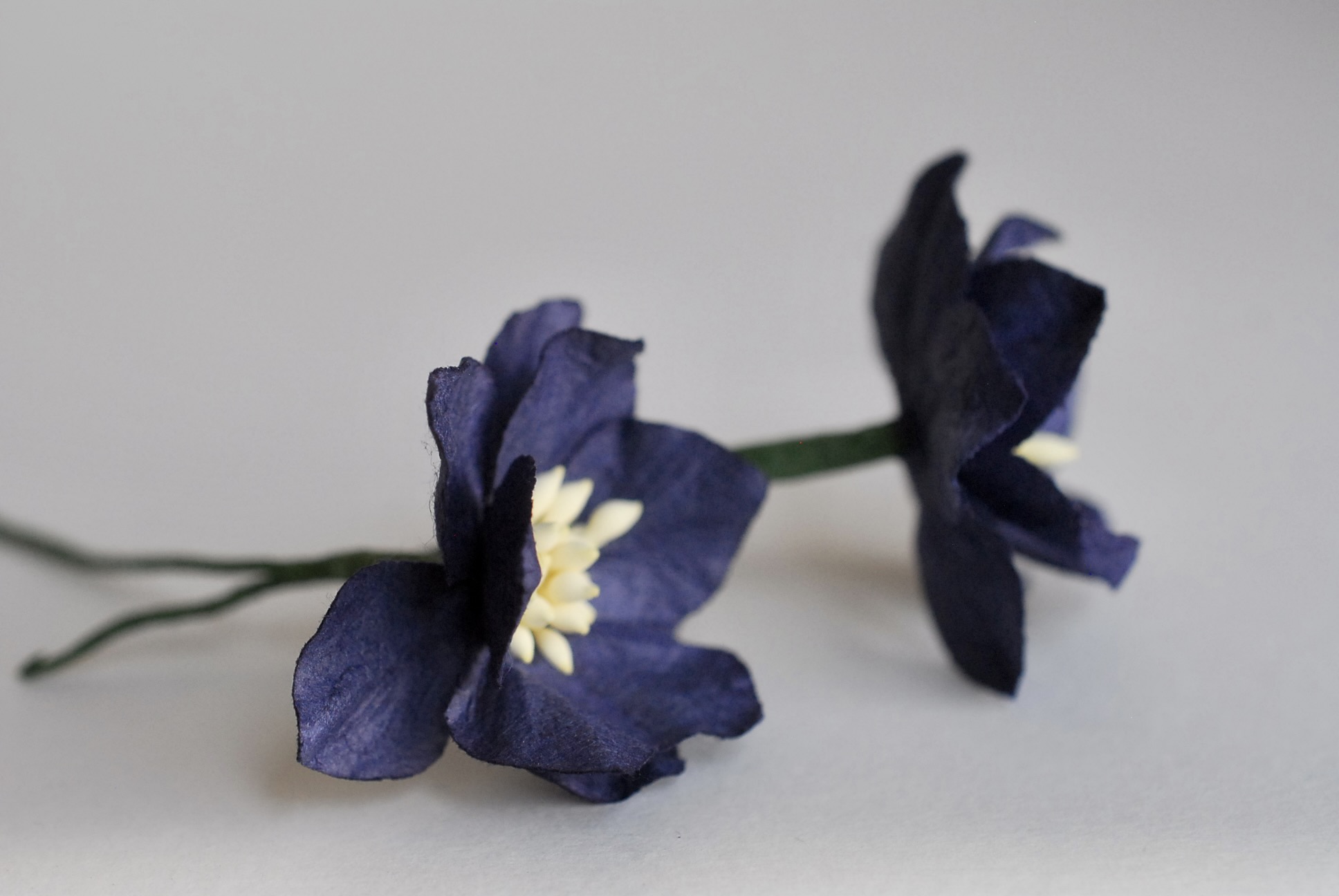 ดอกไม้กระดาษสา ดอกโลตัสอินโดนิเซียกระดาษ ดอกไม้กระดาษสาราคาส่ง ดอกไม้กระดาษสำหรับตกแต่งของชำร่วย งานแต่งงาน ทำช่อดอกไม้ติดอกเจ้าบ่าว ข้อมือดอกไม้เจ้าสาว ขนาด3.5 cm. 25 ดอก สีน้ำเงินกรมท่า Paper flowers supplies: DIY wedding tools Big Cherry blossom passio