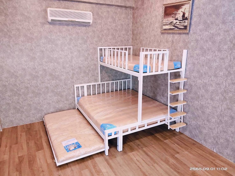 AM101-SL เตียงเหล็ก 6 ฟุต บน3.5ฟุต สไลด์ 3 ฟุต ราคารวมที่นอน