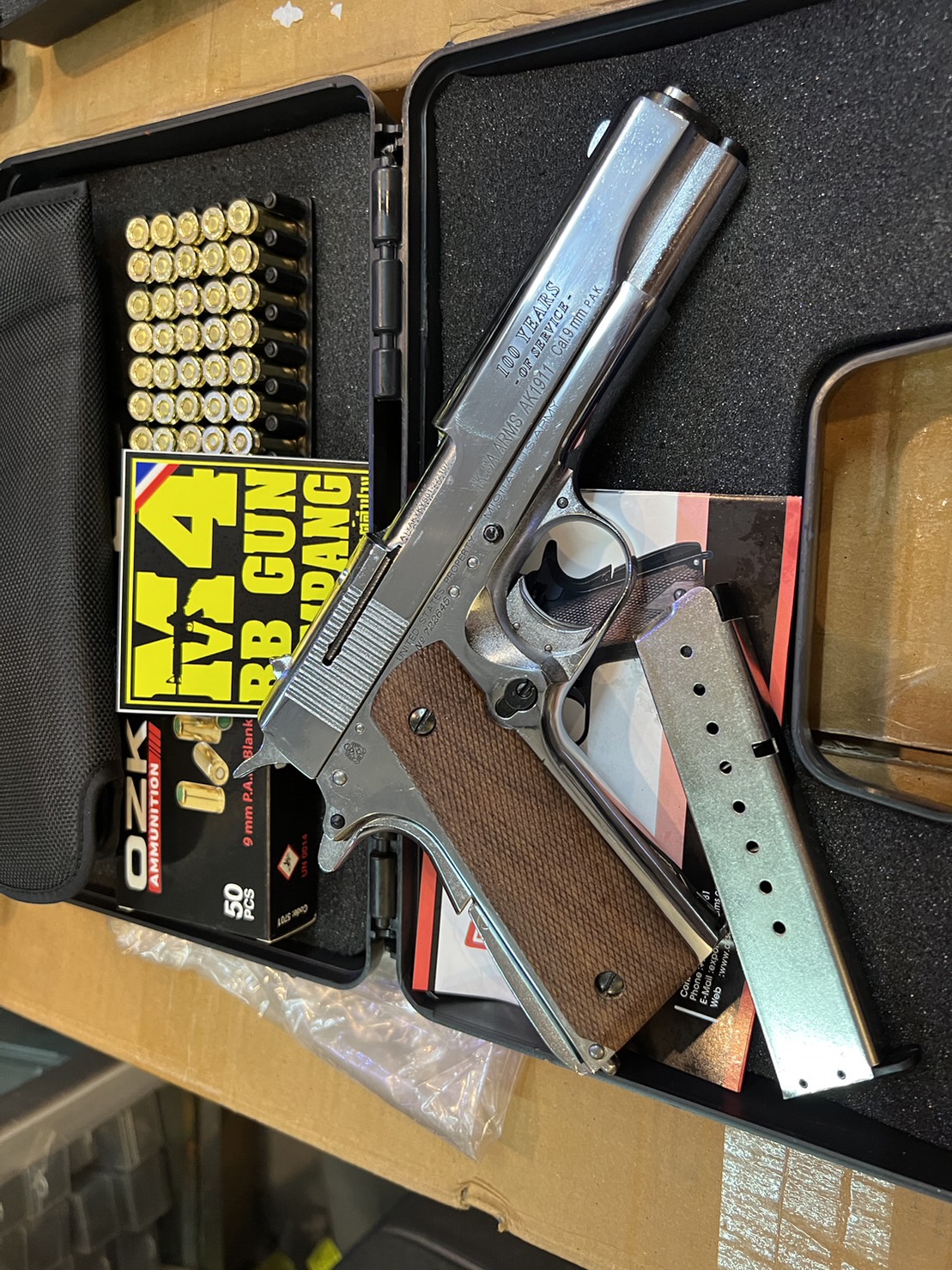 AKSA COLT 1911 ลาย 100 ปี สีเงินเงา