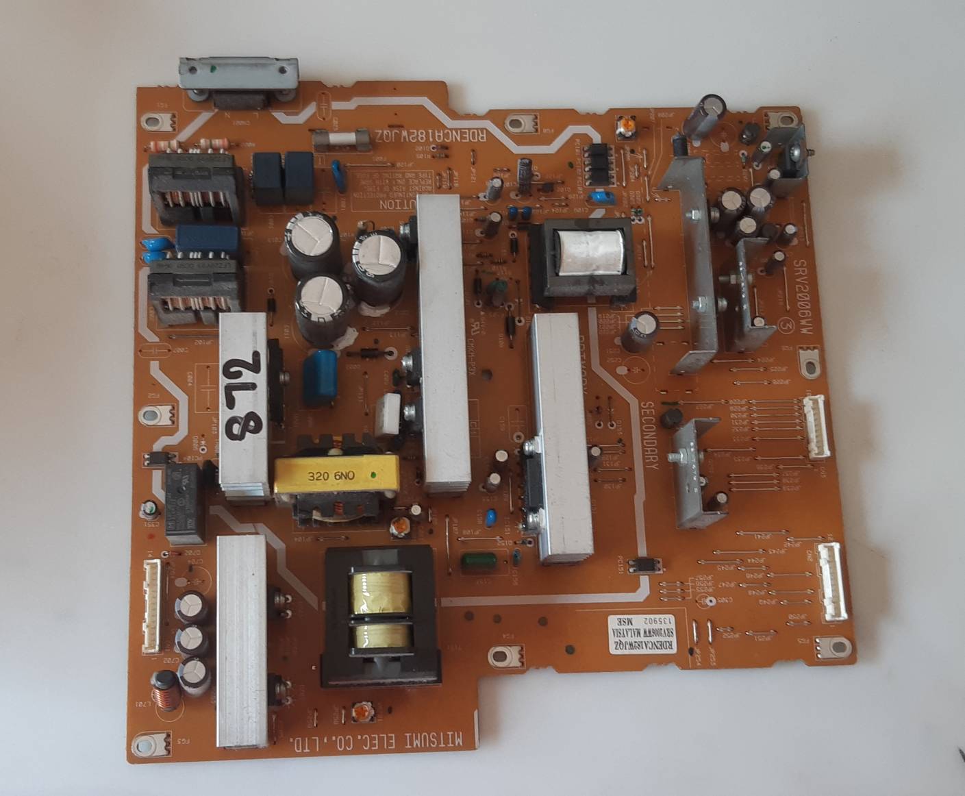 อันที่ 872 SHARP LC-32AX5M ซัฟฟลาย SRV2006WW RDENCA182WJQZ ดี