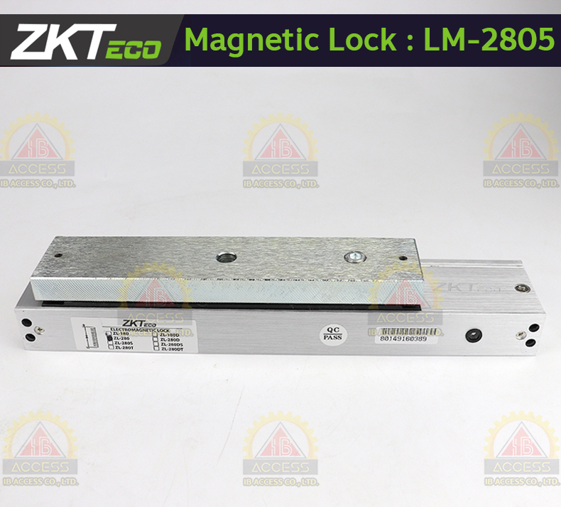 Magnetic Lock 600lbs. ยี่ห้อ ZKTeco รุ่น LM-2805 พร้อม LZ Bracket