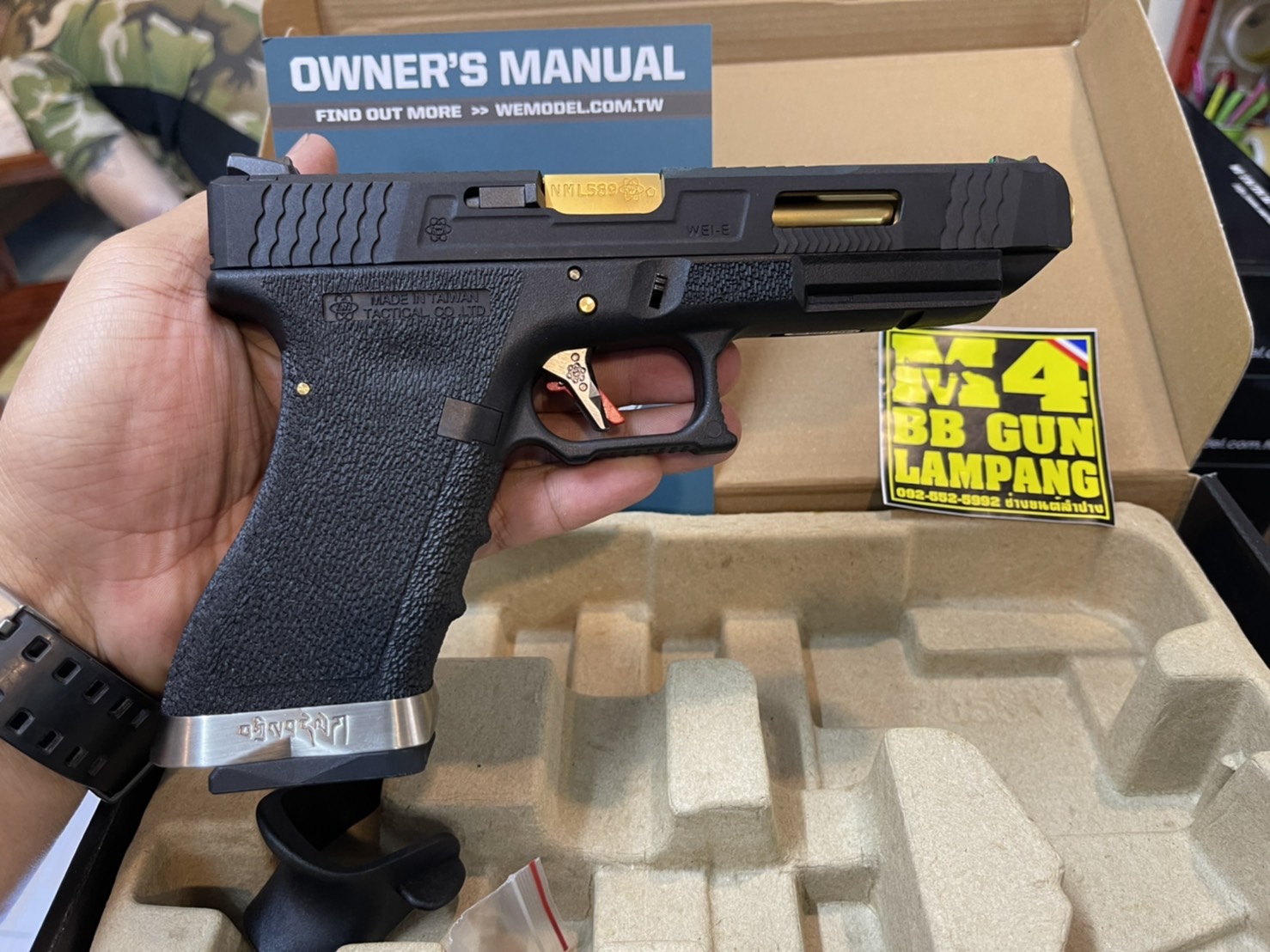 WE - Glock 34 G-Force T1 เฟรมดำ สไลด์ดำ ท่อทอง