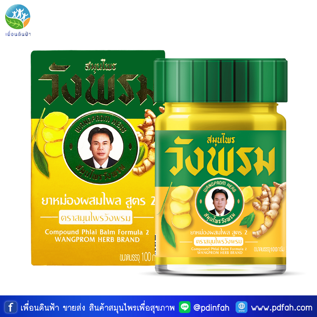 C05 วังพรม ยาหม่องไพล สูตรเย็น 100g. WANGPROM Compound Phlai Balm Formula 2 (ยาหม่องวังพรม)
