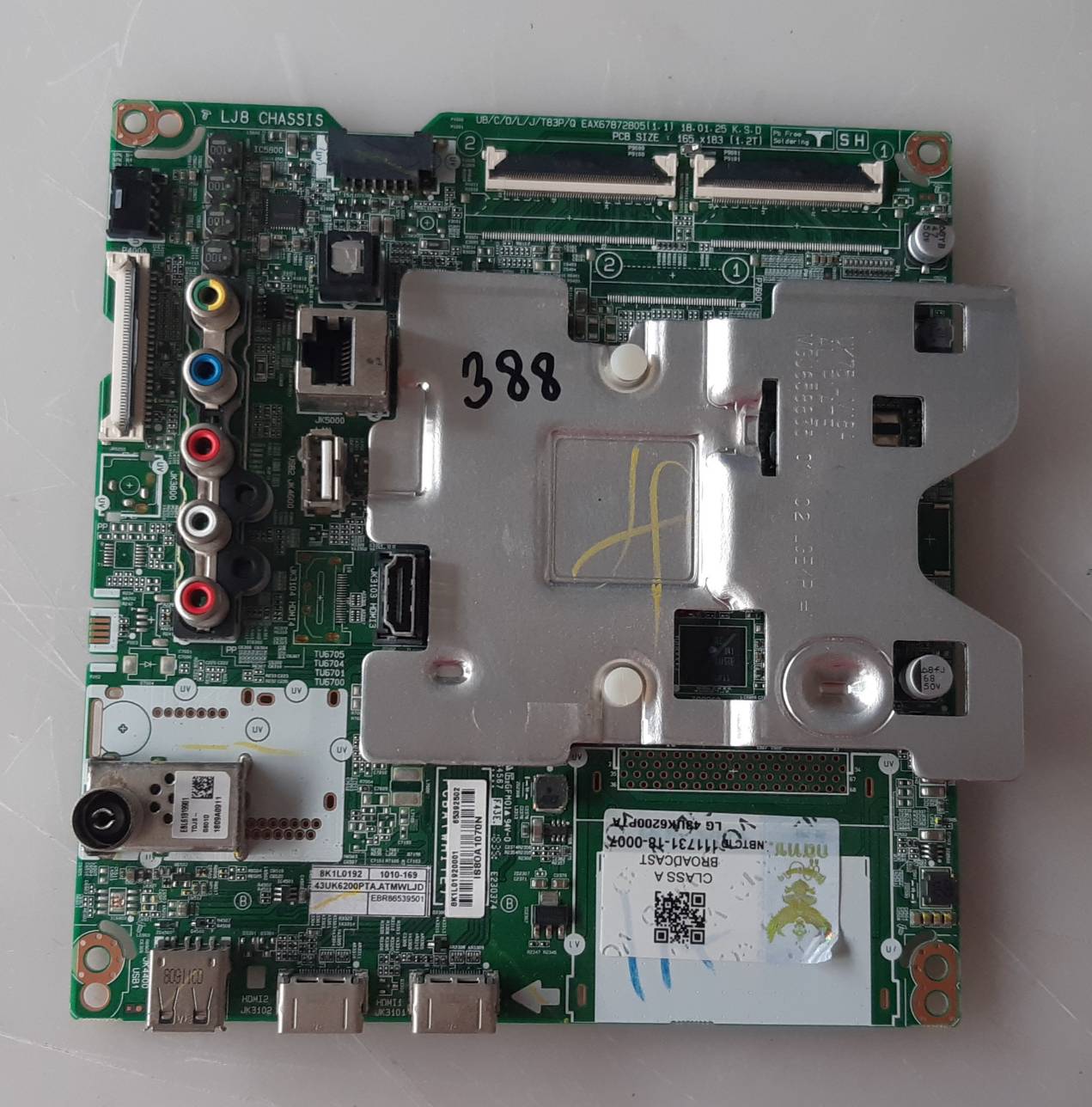 อันที่ 388 Samsung UA43UK6200 ซีสเตร็ม EAX67872805 ซ๊อกเก๊ตเล็ก 2 แพรบน 60 Pin ดีเทสแล้ว