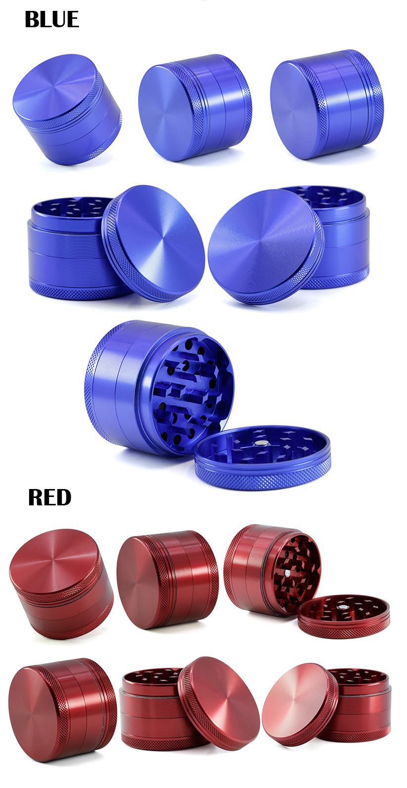 [1002] Grinder ขนาด 50x40mm 4ชั้น ฟันคม งานCNC ที่บดสมุนไพร เครื่องบดสมุนไพร บดกาแฟ ไกเดอร์บด
