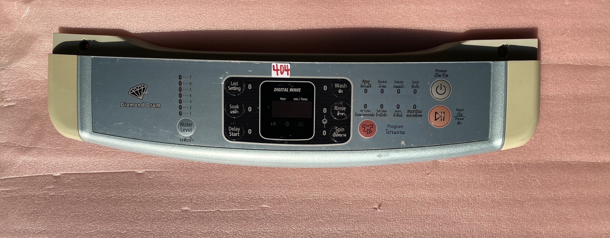 อันที่ 404 หน้ากากปุ่มกดเครื่องซักผ้า ซัมซุง WA11G9 DC64-02547A
