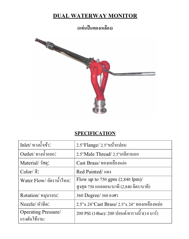 แท่นปืนฉีดน้ำดับเพลิง รูปหัวใจ ขนาด 2.5 นิ้ว วัสดุทองเหลือง