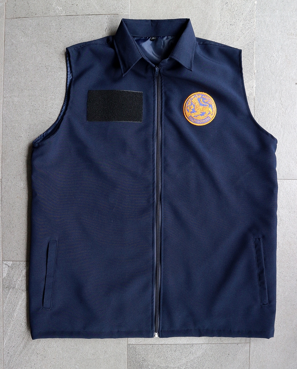 เสื้อกั๊ก กรมการปกครอง คอปก สีกรมท่า DB-01# (K0340)
