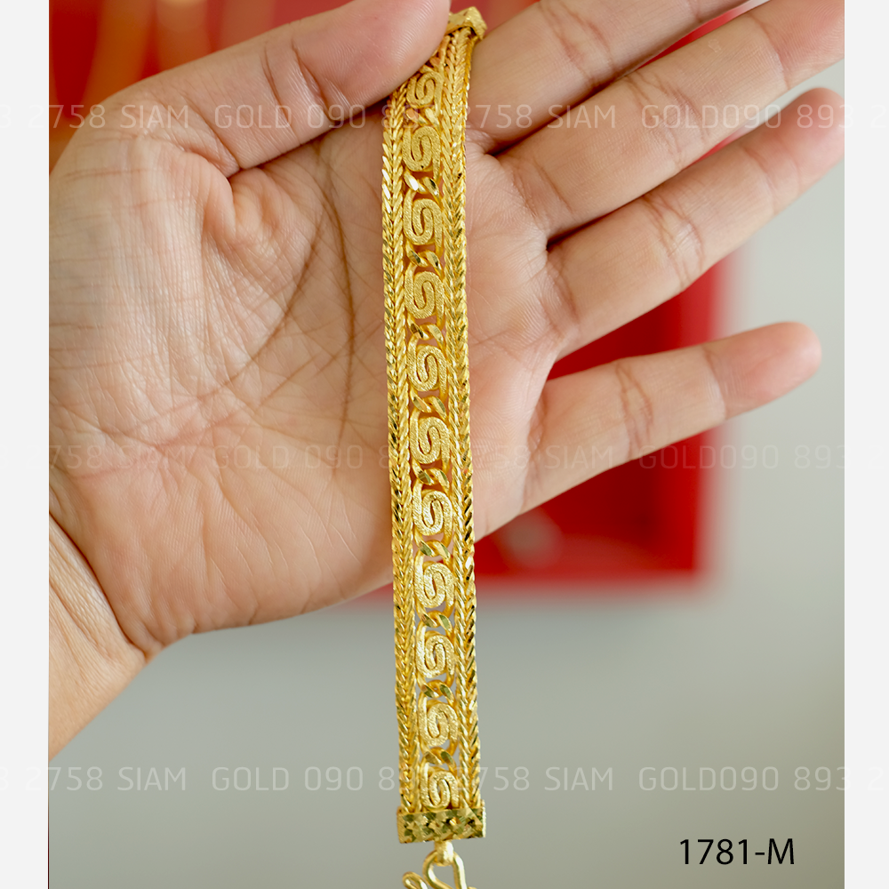 (M) สร้อยข้อมือเลสสี่เสาคั่นเกลียวพ่นทรายตัดลาย 5 บ. (มีคลิปรีวิวสินค้า)