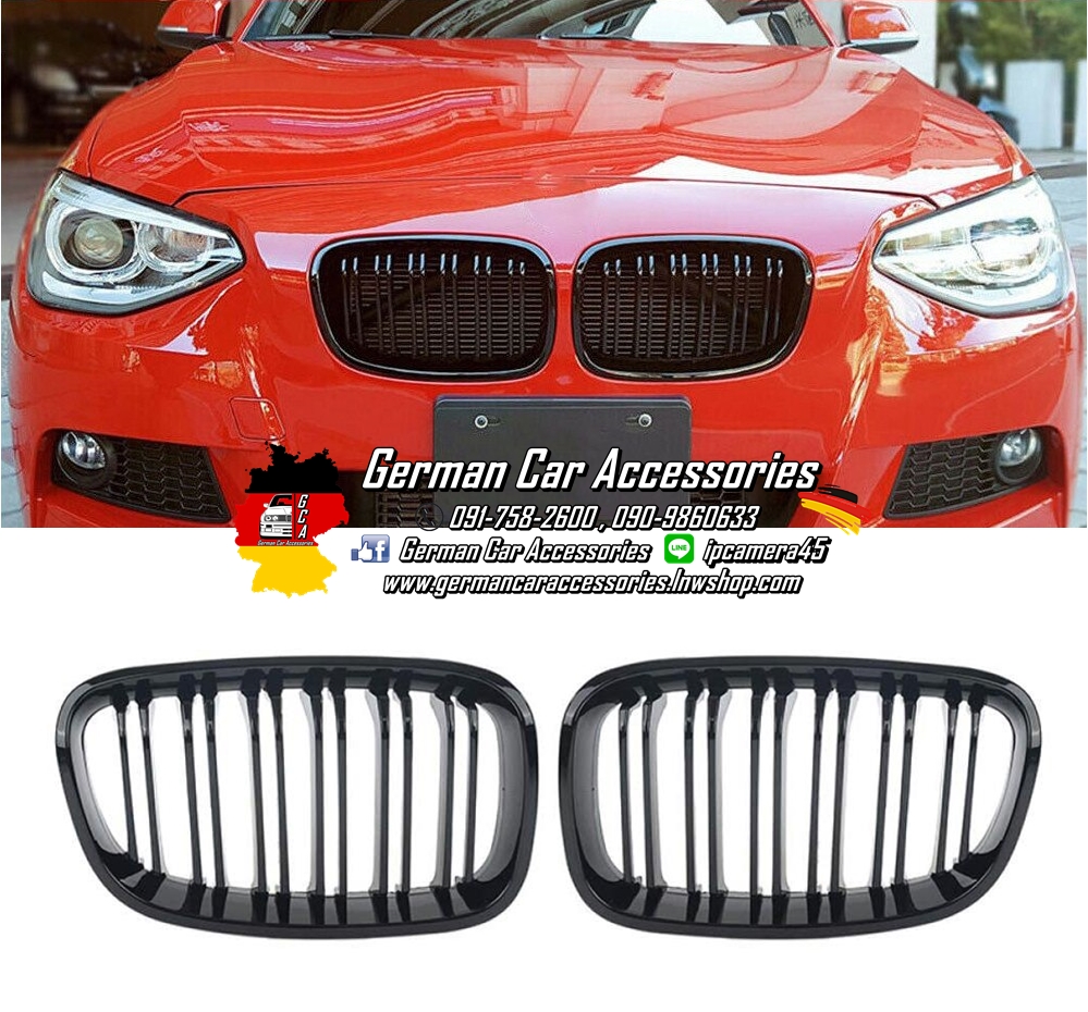 กระจังหน้าซี่คู่ BMW F20 Pre-LCI สีดำเงา