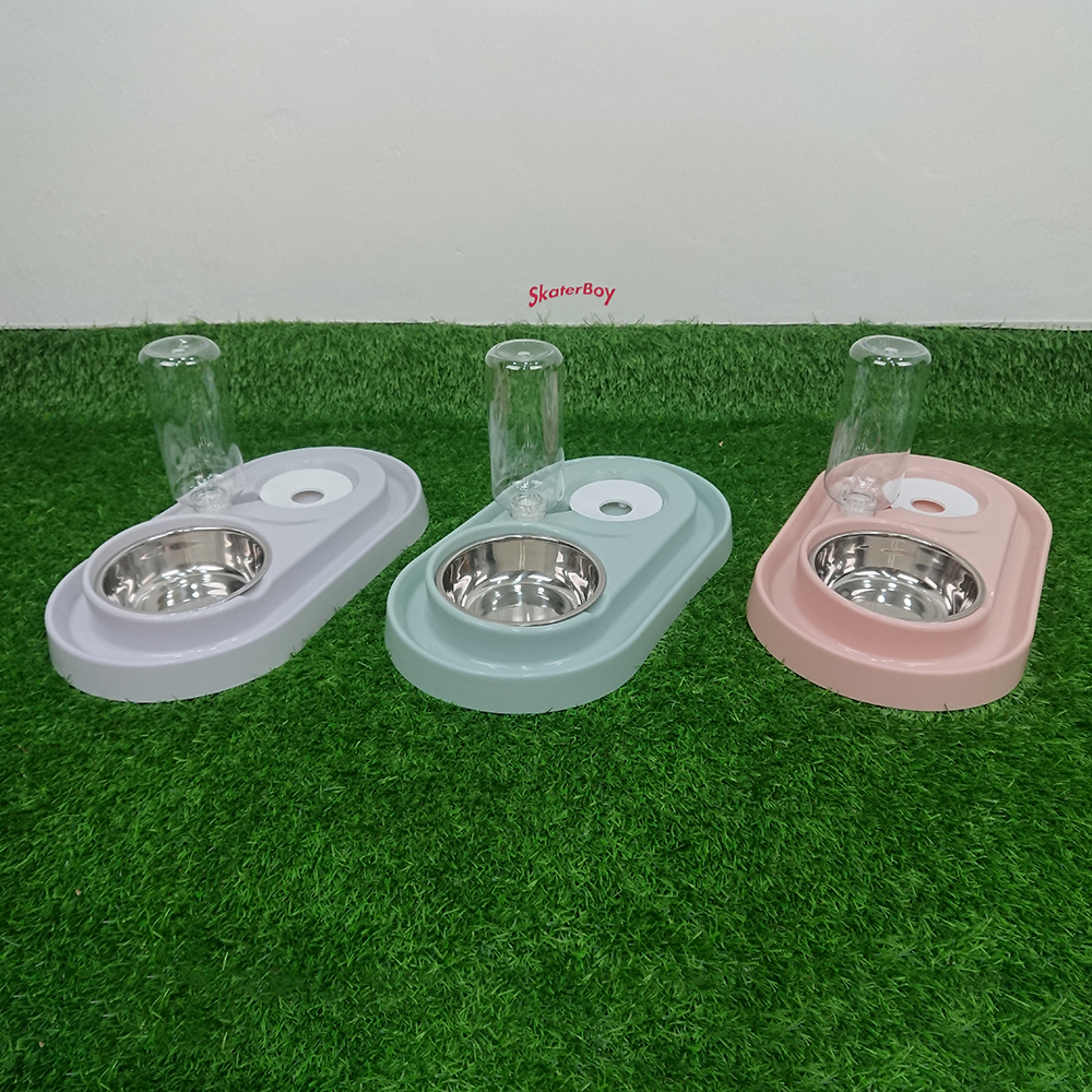 [1100] ชามให้น้ำ ให้อาหารสด สุนัข แมว ทำความสะอาดง่าย มีช่องน้ำหล่อกันมดขึ้น