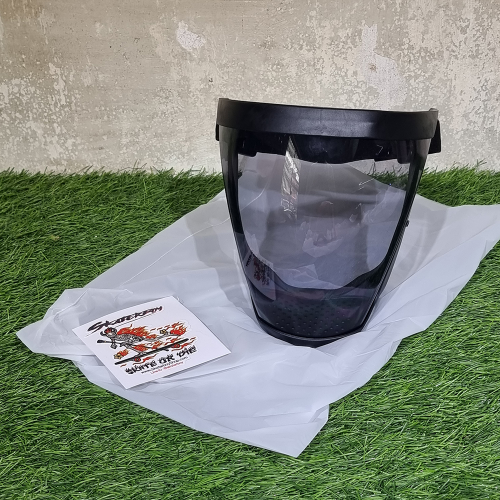 0101 ลด50% face shield ออกกำลังกาย คลุมทั้งหน้า ป้องกันละอองฝอย Airborne ระบายอากาศด้านล่าง