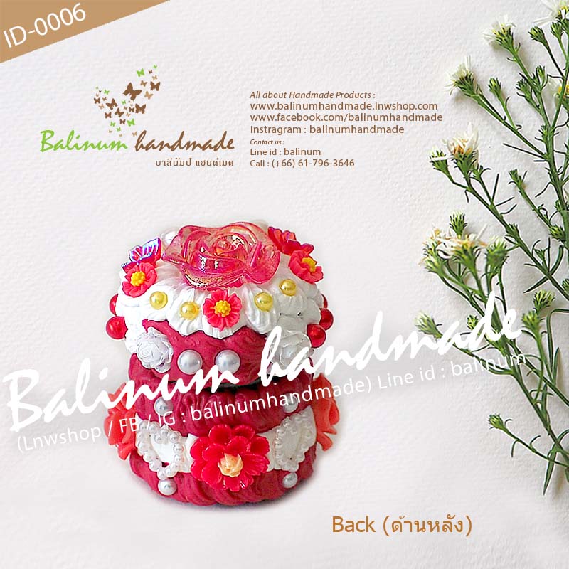 เคสยาดม DIY เรซิ่นสวนดอกไม้ ยาดมพิมเสนน้ำสำลี ตราโป๊ยเซียน (กระปุก 8 CC.) งานเคส DIY โดย บาลีนัมป์แฮนด์ เป็นงานเรซิ่นแท้100% แดง,ขาว (Red,White)