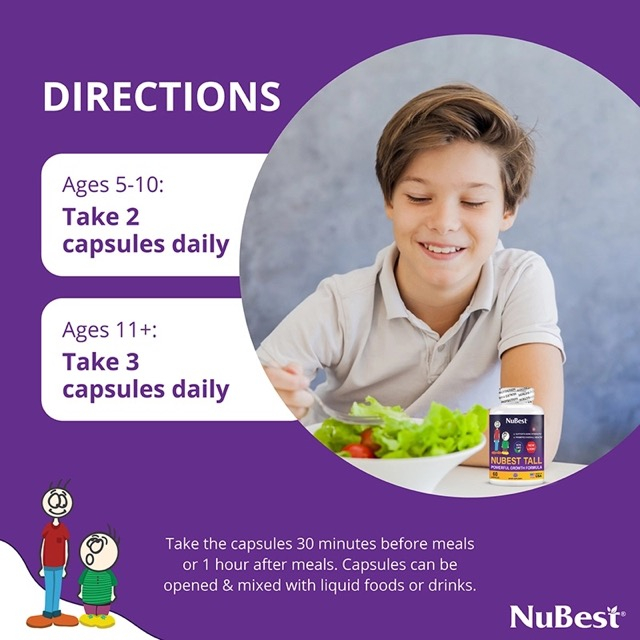 NuBest Tall, Powerful Growth Formula, For Children (5+) and Teens Who Don't Drink Milk Daily, 60 Capsules exp. 06.2026 0 กก.