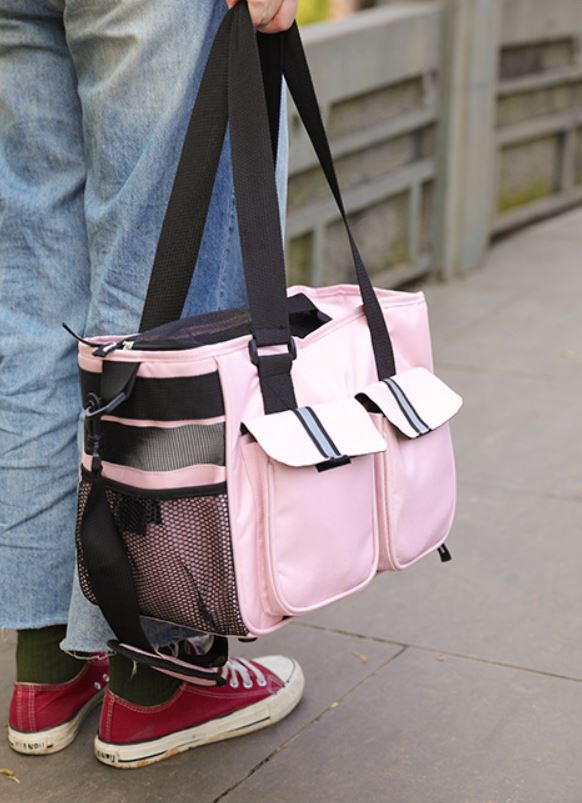 [1100] กระเป๋าสุนัข แมว ถือ สะพายข้าง ใส่แมวง่าย ระบายอากาศดี