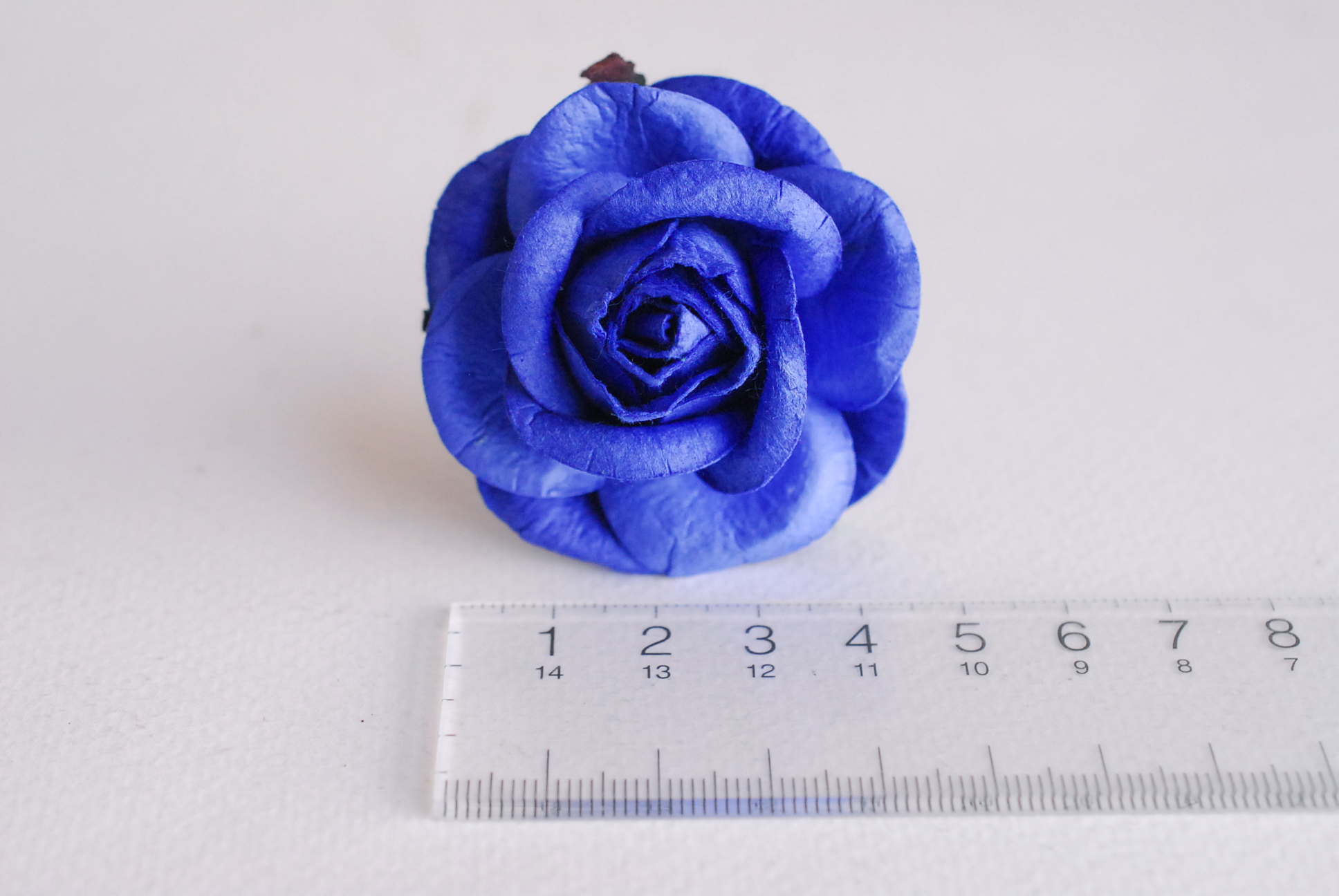 ดอกไม้กระดาษสา ดอกกุหลาบกระดาษสีน้ำเงินทะเล ขนา่ด 4.5 cm., สำหรับของชำร่วย, งานแต่งงาน, Paper flower,20 Pieces mulberry rose, 4.00 cm. ocean blue color.