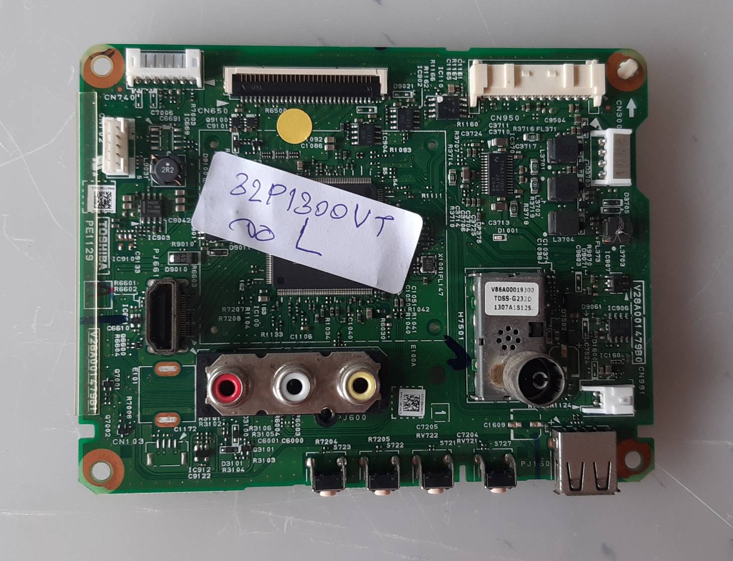 อันที่ 364 TOSHIBA 32P1300VT ซีสเตร็ม V28A001479B0 30PIN ดีเทสแล้ว จอL