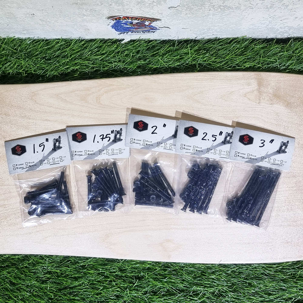 [0309] น็อตดำยึดทรัค มีบ่าไม่กินไม้ ยาว 1.5" 1.75" 2" 2.5" 3" เกรดดี