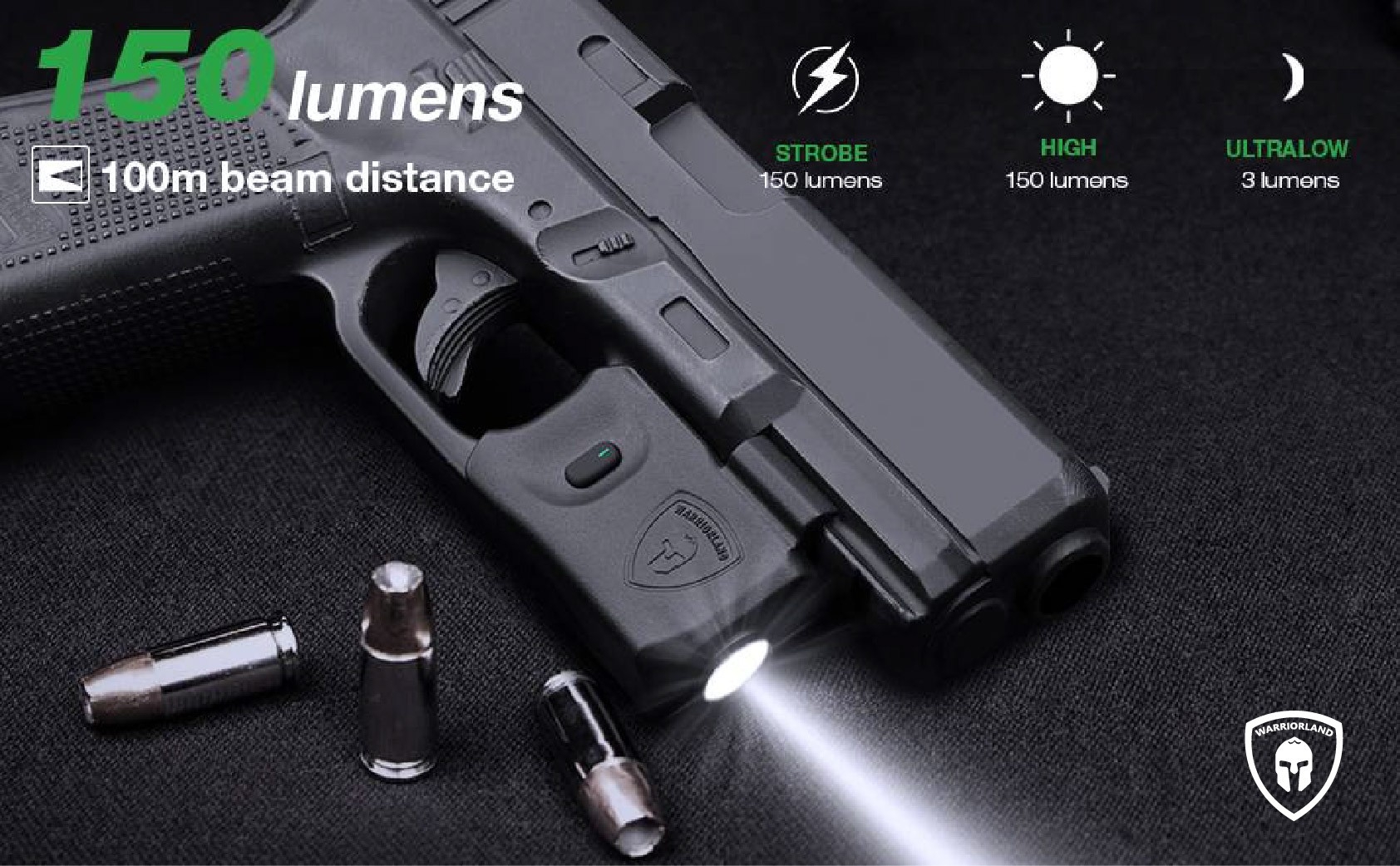 ไฟฉาย Warriorland SL-1 + ซองพกใน Kydex Glock 17/19/21/22 (Gen 3-5) & Glock 23/32 (Gen 4) (K2460)
