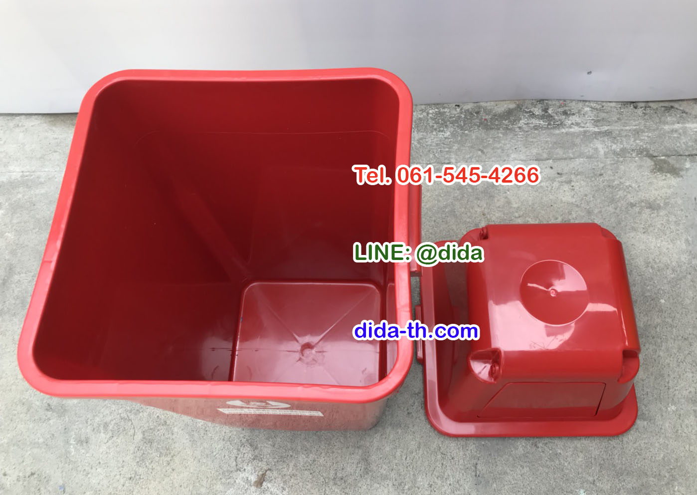 ถังขยะทรงเหลี่ยม120 ลิตร พร้อมฝาครอบทรงสูง