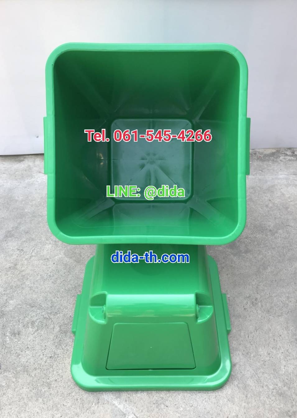 ถังขยะแยกประเภท ทรงเหลี่ยม 120 ลิตร พร้อมฝาครอบทรงสูง(ไม่มีล้อเข็น)