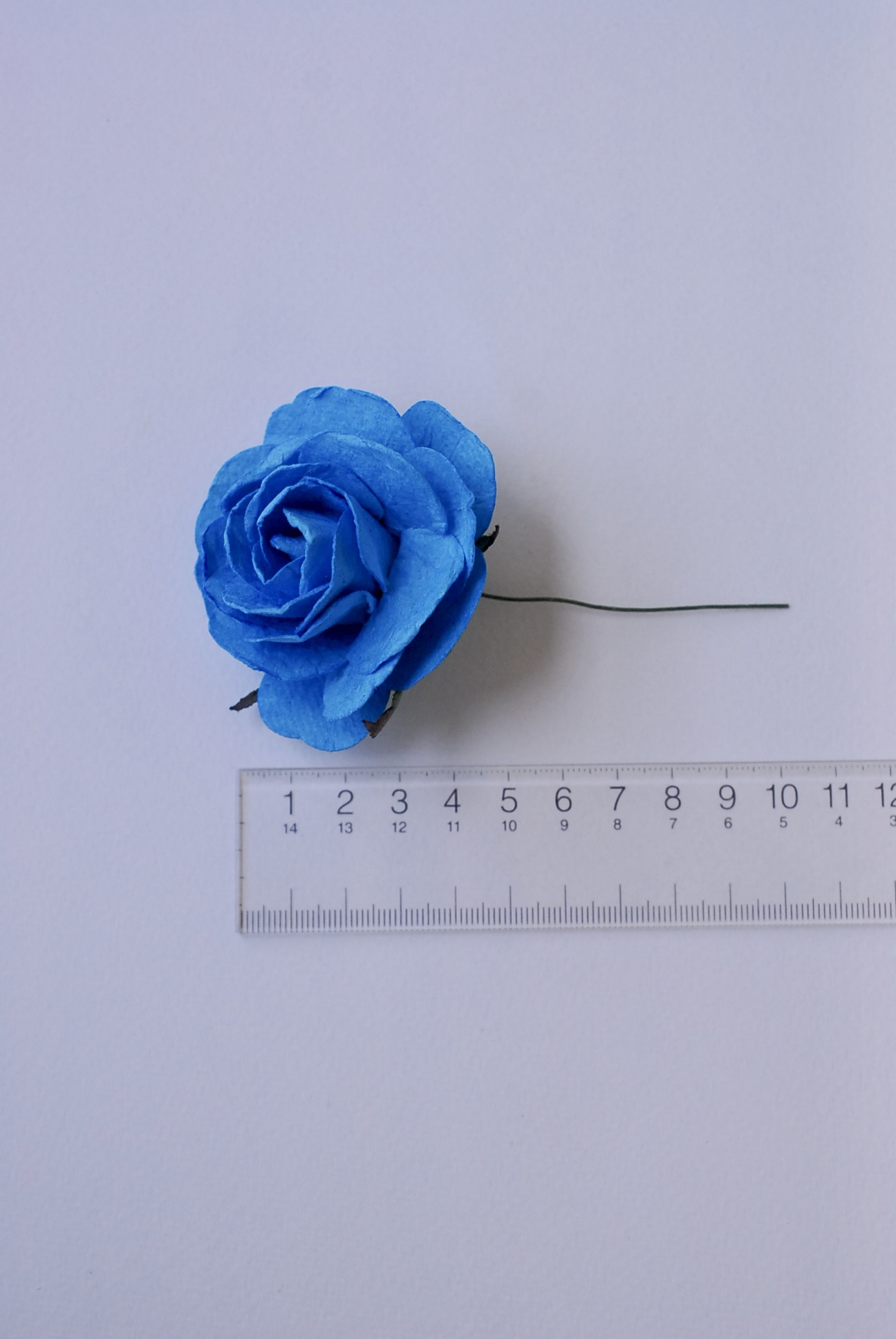 ดอกไม้กระดาษสา ขนาด 6.5 cm., สำหรับของชำร่วย, งานแต่งงาน, สีฟ้า Paper flower, handmade flowers supplies, wedding decoration:10 Pieces mulberry rose, 6.5 cm. azure color.