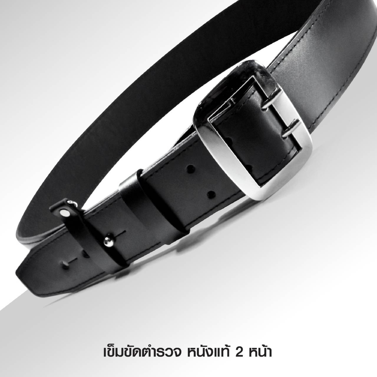 เข็มขัดตำรวจ หนังแท้ 2 หน้า ขนาดยาวพิเศษ (K0290)