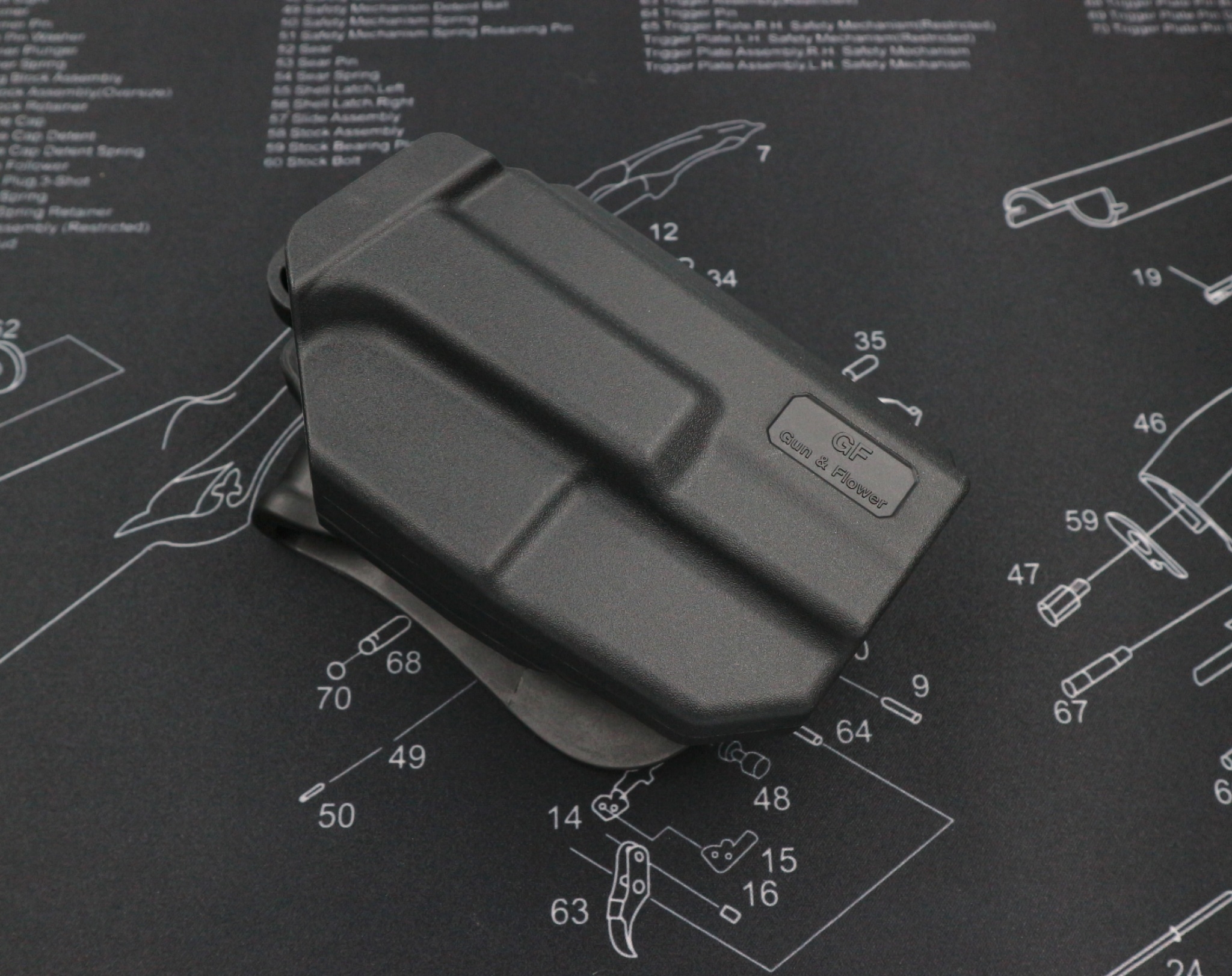 ซองพกนอก ปลดล็อคนิ้วโป้ง รุ่น GLOCK19/19X/23/32/45 (K540)
