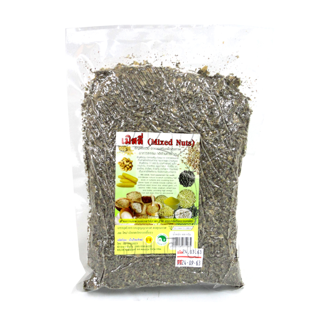 508 [บ้านไทยทิพย์] เมิสลี่ (Mixed Nuts) 400g."เจ"